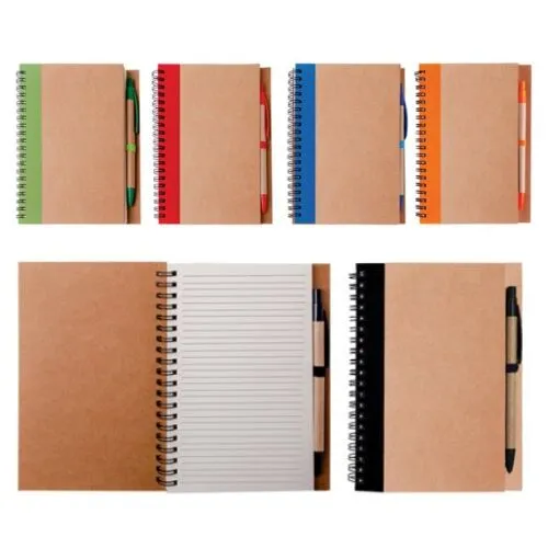 5802-5806.-Libreta-anillada-de-60-hojas-mas-lapicero-ecologico.-Medida-13-x-18-cm